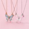 2PCS/Set Beautiful Butterfly Pendant Necklaces Best Friends Couple Magnet Choker Vintage Chain Lover Fashion Party Jewelry Gifts