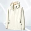 Hooded Smooth Zip Up Zipper Pockets Loose Soft Breathable Waterproof Long Sleeve Camping Mountaineering Jacket