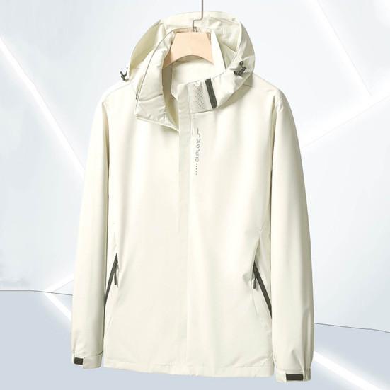 Hooded Smooth Zip Up Zipper Pockets Loose Soft Breathable Waterproof Long Sleeve Camping Mountaineering Jacket