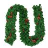 2.7M LED Christmas Garland Decorations with Lights Christmas Rattan Door Hanger for Fireplace Windows and Garden
