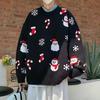 Men's Jacquard Christmas Sweater: Autumn/Winter Loose Knit Round Neck, Casual Style for Couples