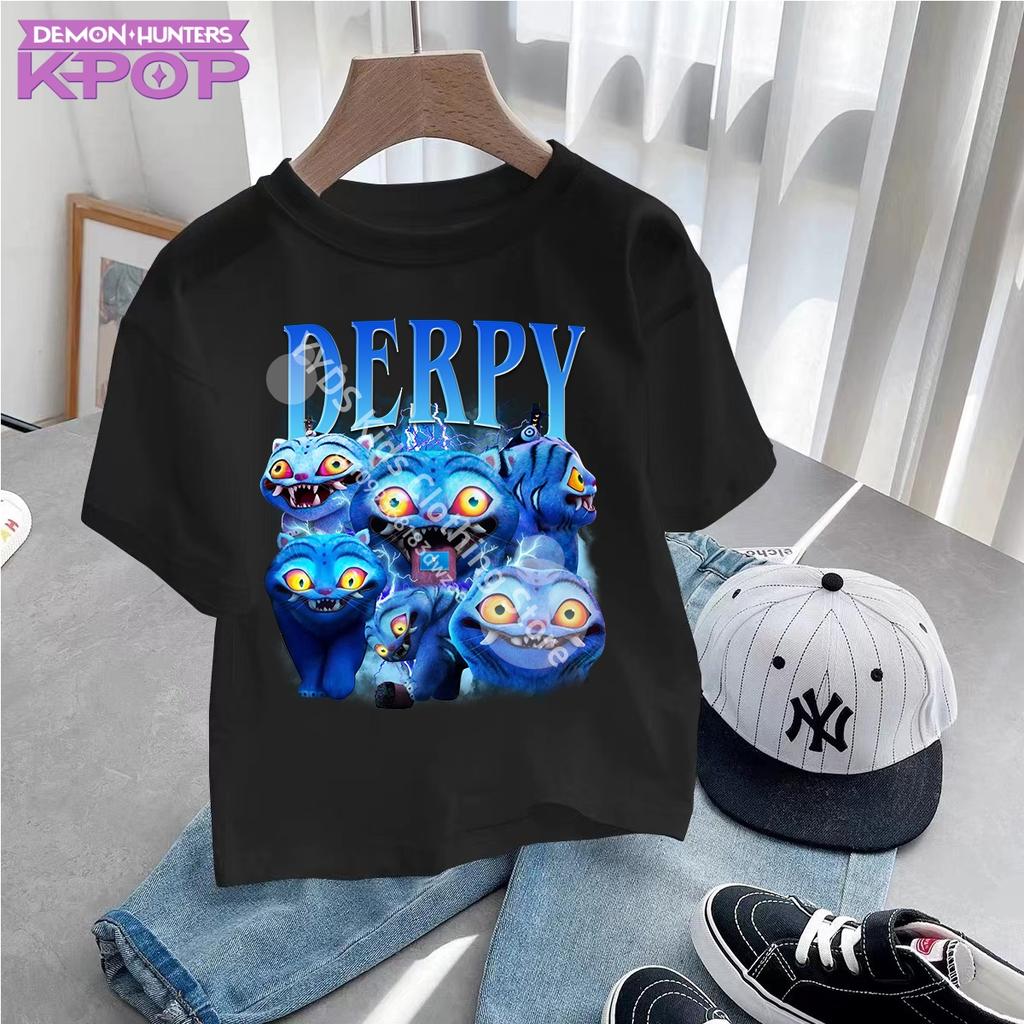 Derpy Tiger Kpop Demon Hunters Shirt for Kids Baby Girl Men Women T Shirt Cute Tiger Cartoon Clothes 2025 Hot Movie Print Soft