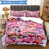 Rosa Pika Muster 3-teiliges K-Pop Musikgruppen Bettwäsche-Set, Ideal für Schlafzimmer, Wohnheim, Enthält Bettbezug und 2 Kissenbezüge, Fan-Geschenke