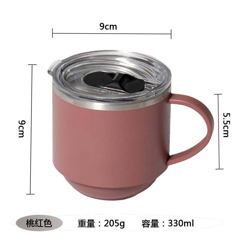 11oz stainless steel insulated coffee mug with handle double wall vacuum travel mug tumbler Cup with sliding lid