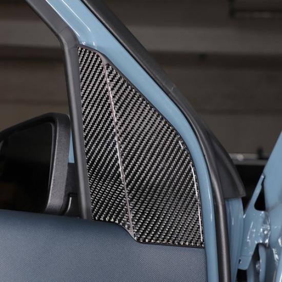 Carbon Fiber Front Door A-Pillar Cover Trim For Ford Maverick -23