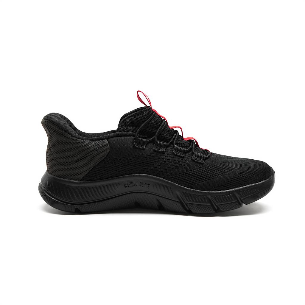 Adidas Cloudfoam Cushioning Breathable Lightweight Low top Walking Shoes Unisex Black Silver Red KJ5918