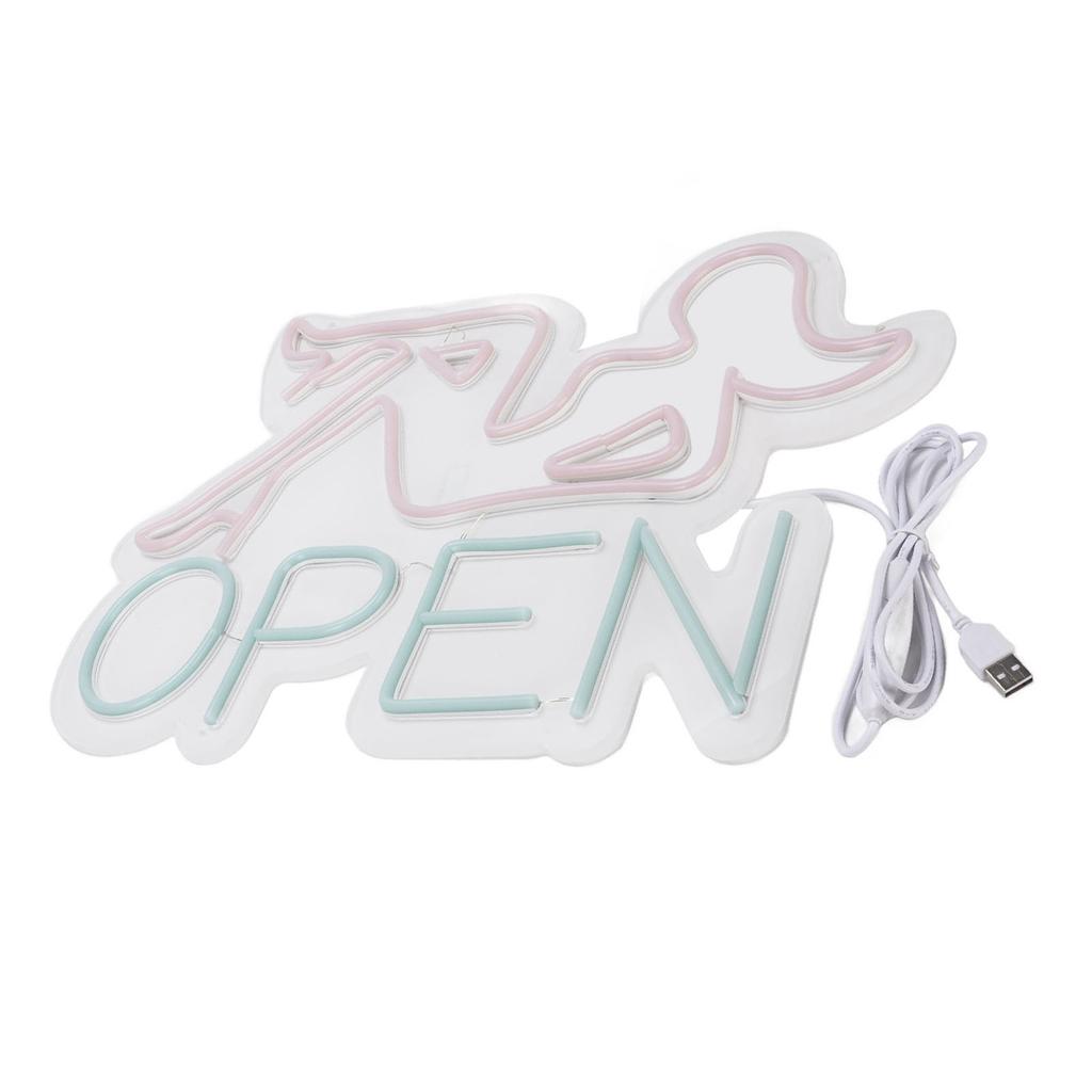 Wall LED Neon Sign USB Powered Acrylic Light Board for Store Club Bar Party Pinkish Woman Blue Open