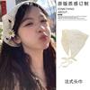 French Retro Knitted Spice Girl Triangle Scarf Headgear Travel Sweet and Cute Crochet Literary and Artistic Headscarf Women's Headband Tide