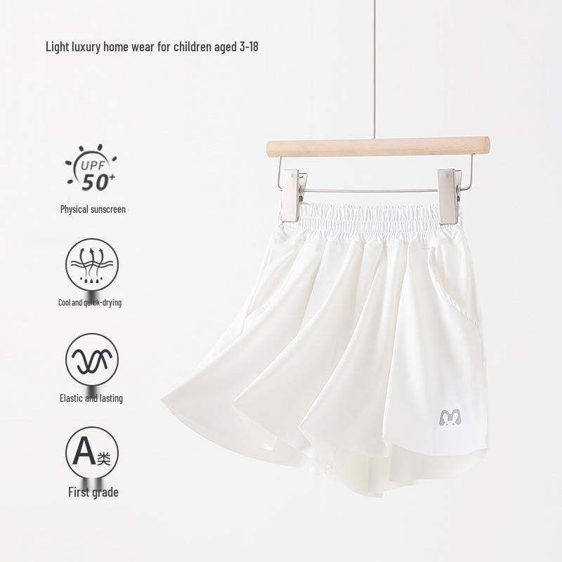 

Детский быстросохнущий спортивный скорт из ледяного шелка - Летняя легкая верхняя одежда для девочек 120 cm