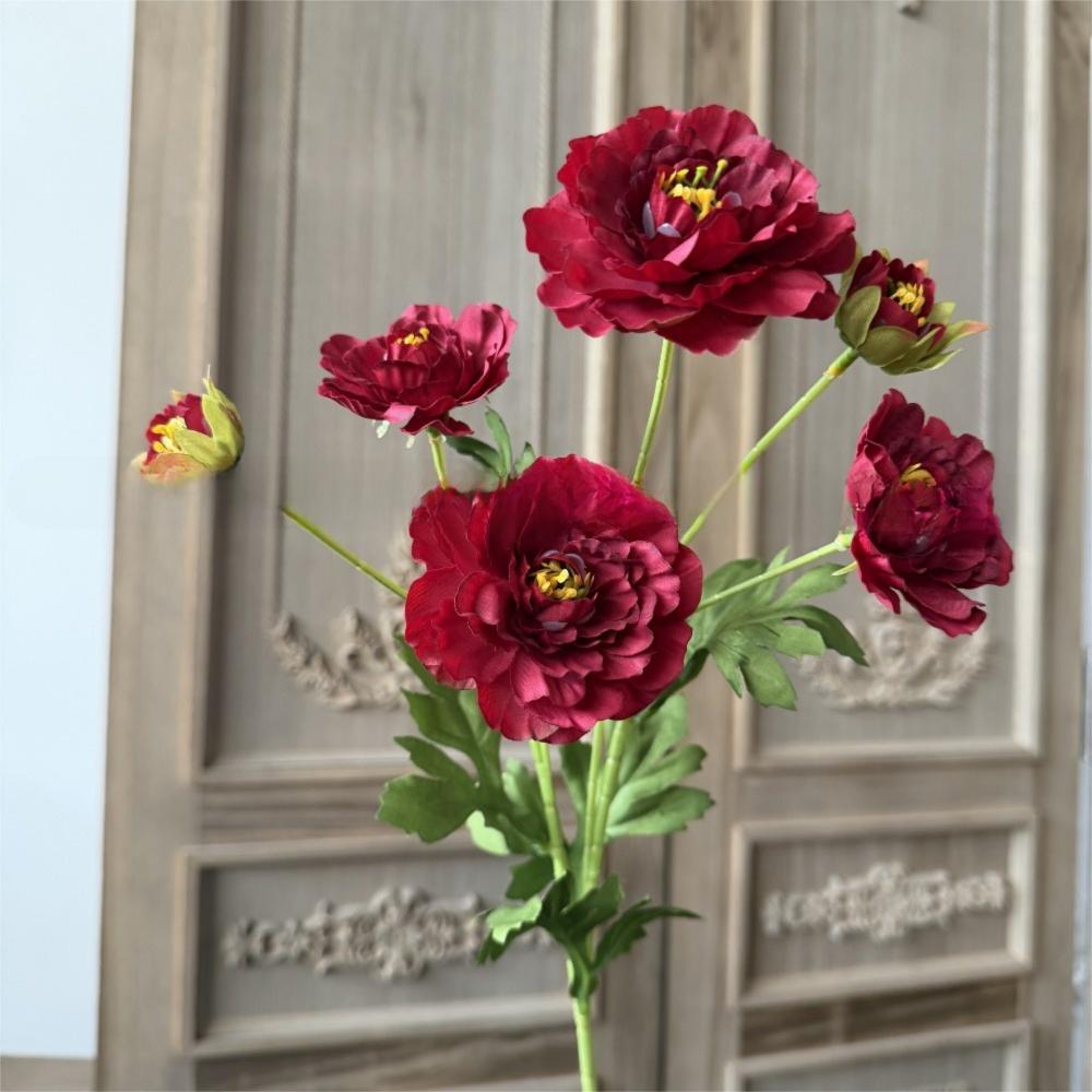 6 Heads Fake Flower with Buds Artificial Faux Plants Peony Artificial Flower  Wedding Decoration