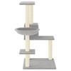 Cat Tree with Sisal Scratching Posts Light Grey 95 cm