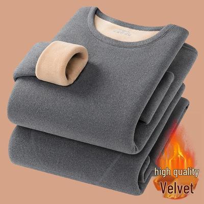 Men's Lambswool Thickened Warm Underwear Set - Autumn/Winter Hoodie & Pants for Cold Protection