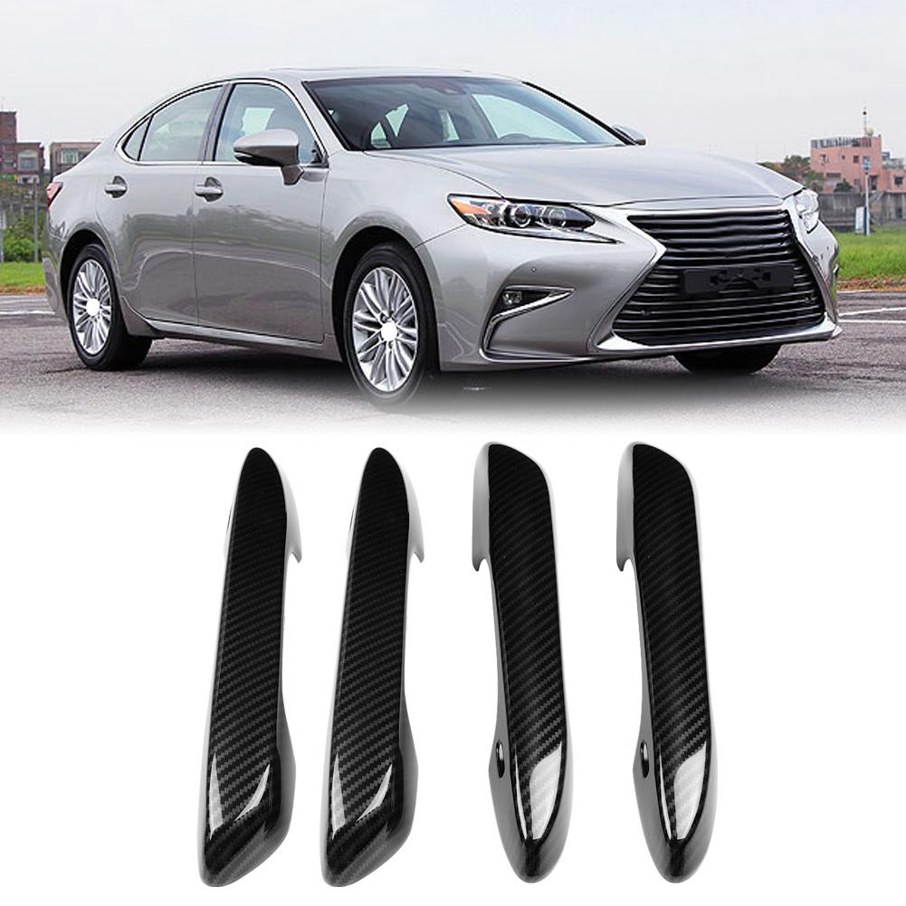 4pcs/set Car Exterior Door Handle Cover Trim for ES200 18-19 (Carbon Black)