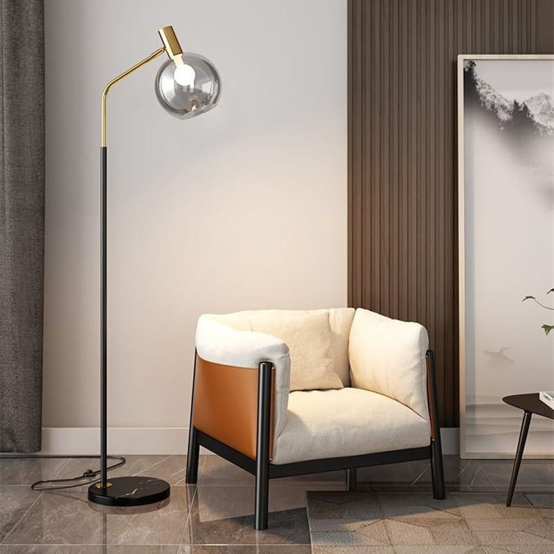 Arch-shaped Floor Light, Stylish, Scandinavian, Modern, Glass Shade, Indirect Lighting, Floor Lamp, Stand Light, Floor-mounted, LED Compatible, E26