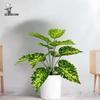 Nordic Style Mint Leaf Artificial Bonsai - Floor Standing Fake Plant for Indoor Decor and Living Room Ornament.