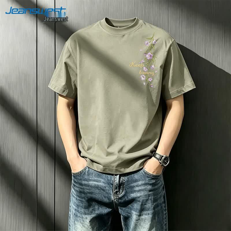 Jeanswest Men's Summer Loose Fit Cotton T-Shirt