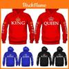 Stylish Cotton Hooded Sweatshirt For Couples Printed Long Sleeve Pullover For Fall