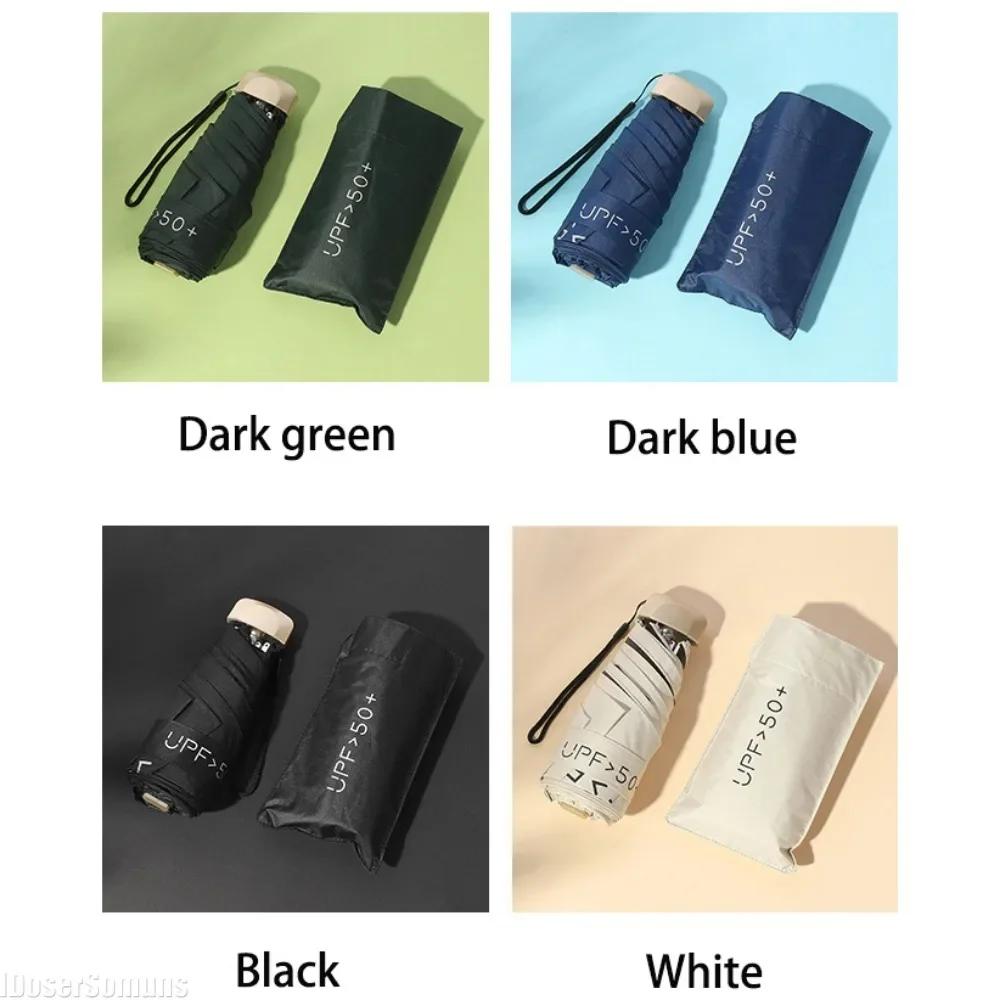 1Pc 55% Off Mini Folding Sun Umbrella Pocket Rain Umbrella Vinyl UV Ultraviolet Protection Sun Shade Pocket Parasol Capsule