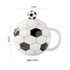 World Football Ceramic Cup with Lid, Sports Souvenir Planet Mug, Coffee Water Cups, Handheld Gift