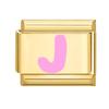 Vintage Y2K Pink 26 English Letters Gold Color Italian Charm Links Fit 9MM Bracelet Stainless Steel Making DIY Christmas Gifts