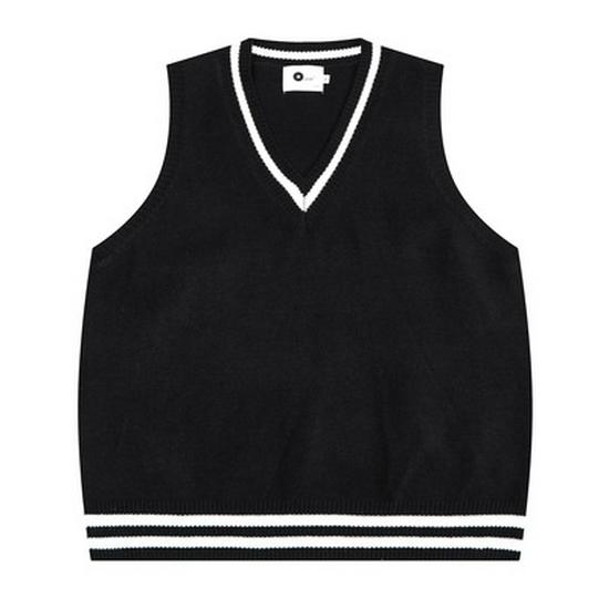 

Мужской модный японский вязаный безрукавный жилет с V-образным вырезом, осенний стиль M чёрный