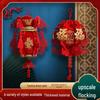 New Year's Fu Lantern: Spring Festival Palace Decorations - Flocked Red Pendant