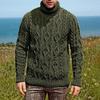 Men's European & American High Neck Knitted Sweater, 2025 Fashion Plus Size Knitwear
