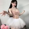 Sex Underwear Pink Love Letter * Butterfly Embroidery Slim Sexy Versatile Mesh Straps onesie Gathering Sling