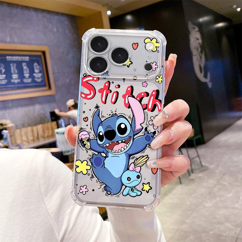 Cute Stitch Cartoon Printing Apple 17P Mobile Phone Case, High Transparency and Anti-drop TPU Material, Foreign Trade Can Be