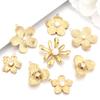 2Pcs Stainless Steel Pearl Flower Enamel Charms Exquisite Gold Color Pendant DIY Necklace Earrings Wedding Party Jewelry Finding