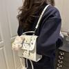 Foreign Trade Korean Edition College Style Double Shoulder Small Square Bag Can Shoulder Bag Crossbody Bag Hot Selling Women's Bag Korean Niche Bag