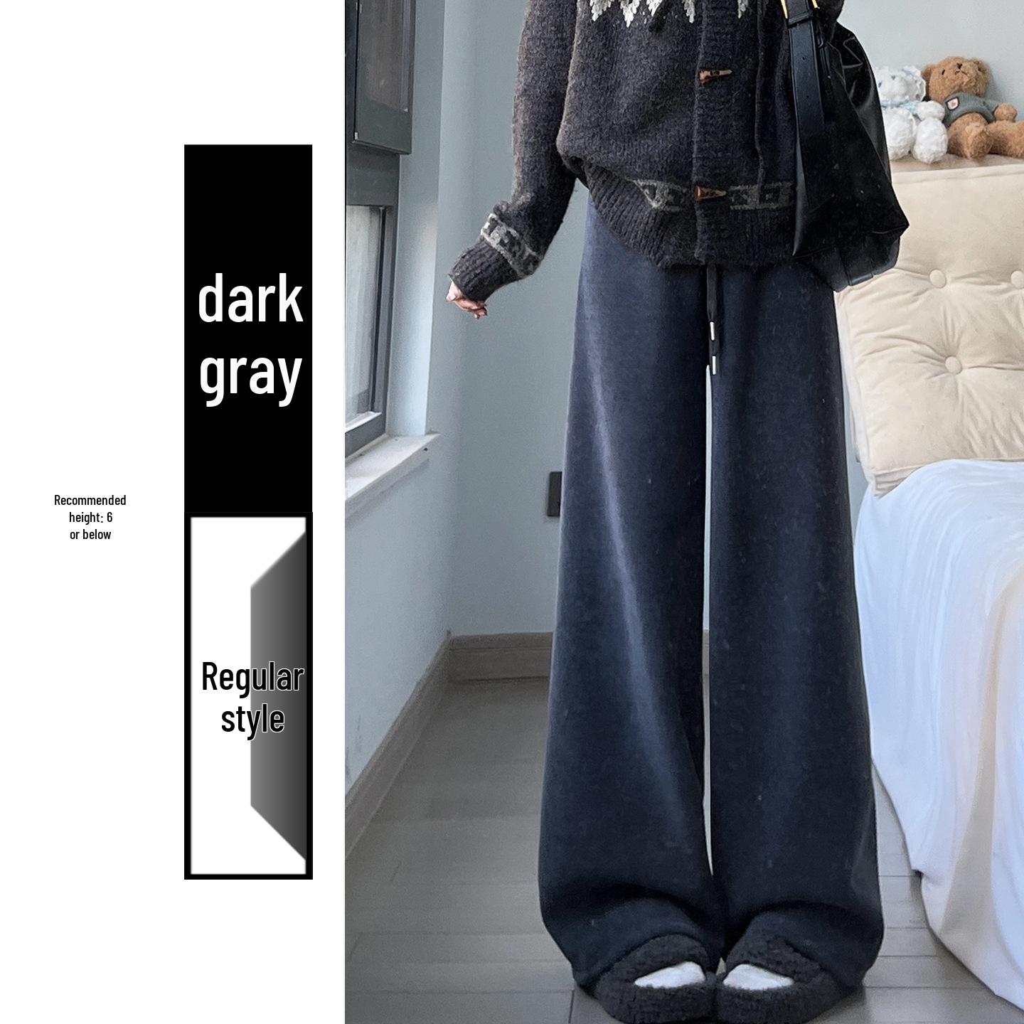 Women s High-Waisted Corduroy Pants - White Fluffy Lambswool, Wide-Leg, Plus Velvet Thickened & Slimming for Autumn/Winter XL