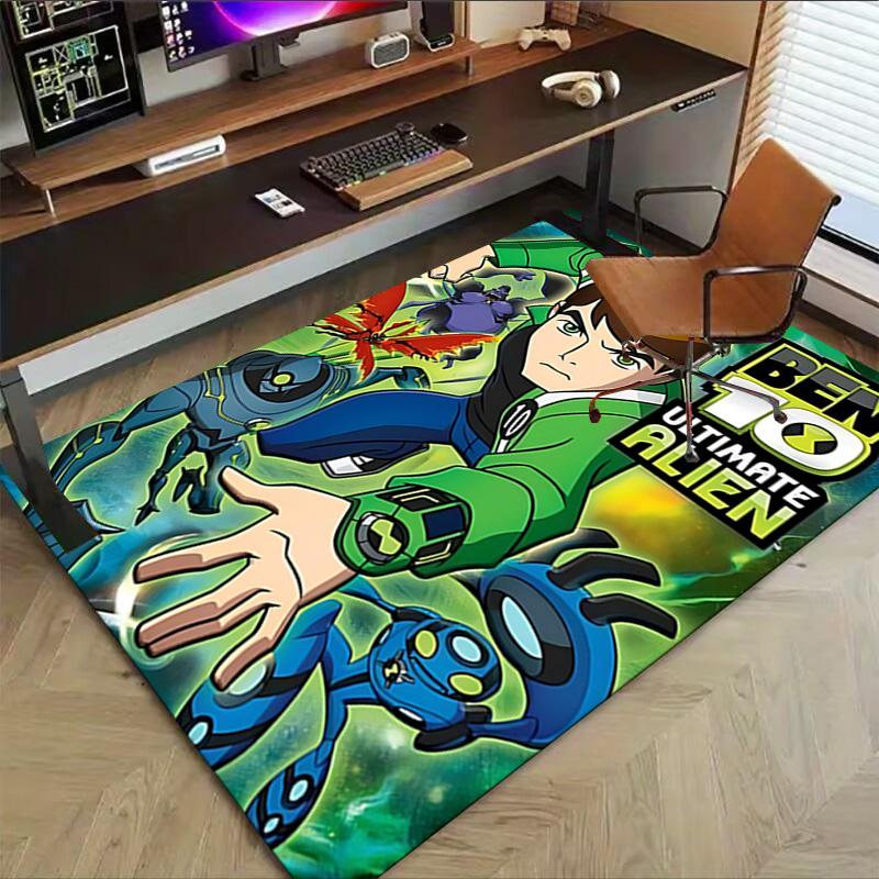 1pc Ben Ultimate Alien Carpet for Playroom Bedroom Living Room Sofa Home Decor,kids Game Area Rug Non-slip Floor Mat Y730148
