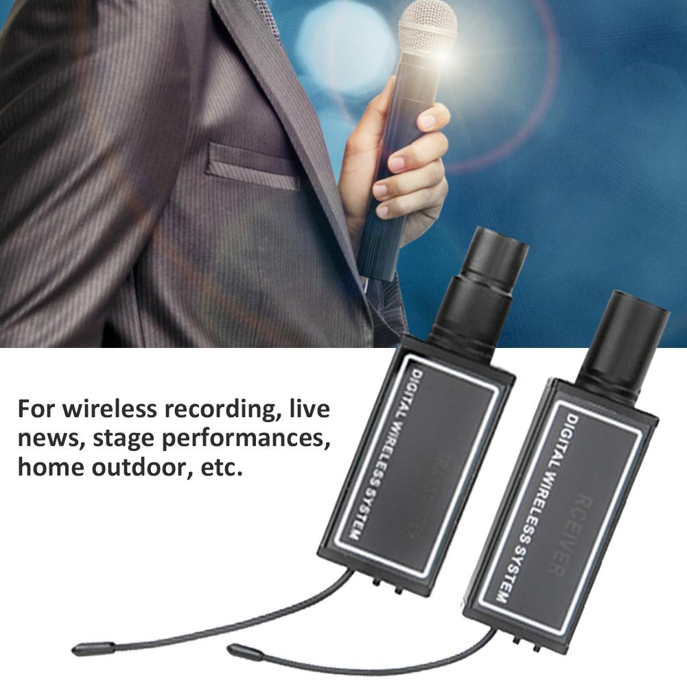 Digitales Drahtloses Audiosystem Eingebaute Batterie Mikrofon Sender Empfänger 900 930Hz(Schwarz )