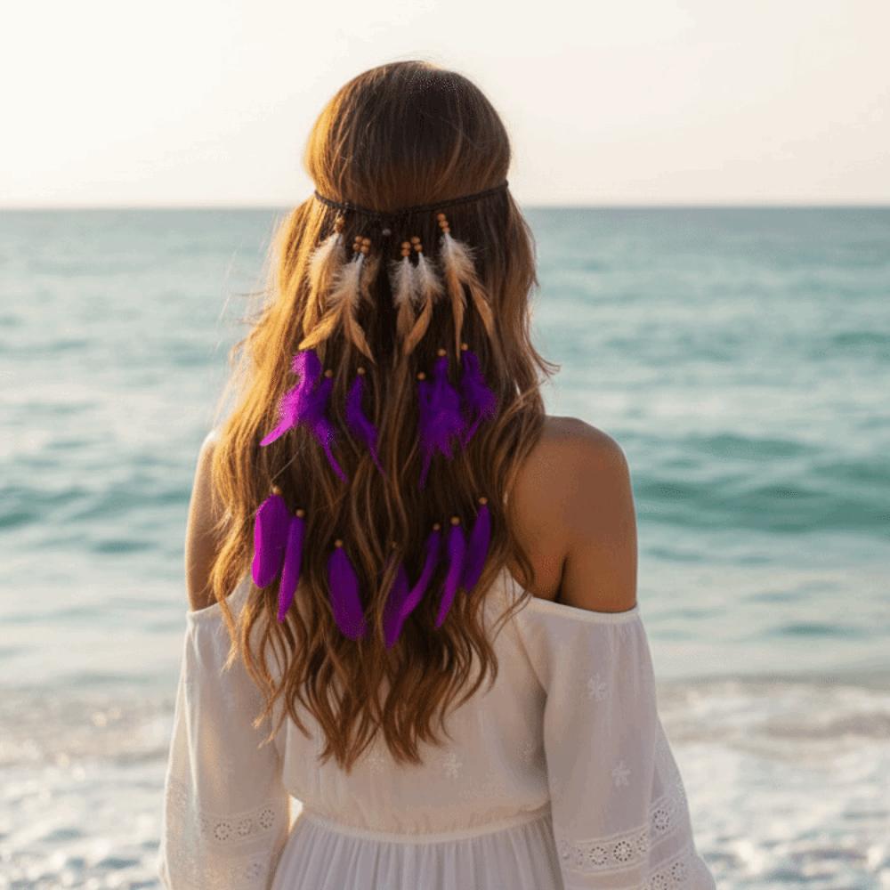 Faux Leather Cord Ethnic Hair Accessories Tribal Headpiece Music Festival Outfit