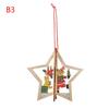 Wooden Christmas Tree Ornaments Hollow 3D Snowflake Bell Star Hanging Pendants For Home Xmas Holiday Party Decor Supplies