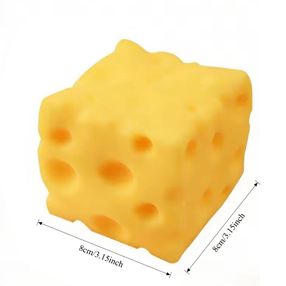 Jumbo Cheese Cube Stress Ball Big Cheese Shapeable Squeeze Ball Non-Bounce Fidget Toy Sensory Anti-Stress Festival Gift