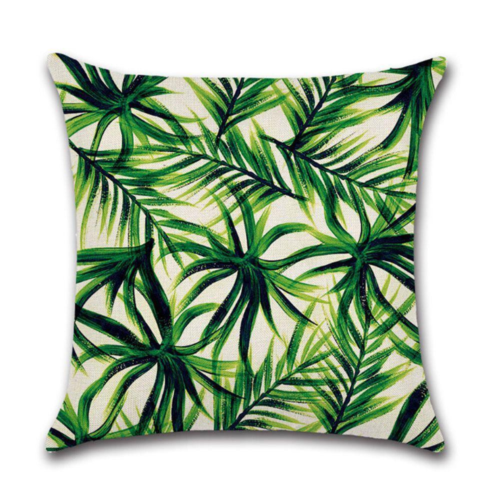Waist Home Flamingo Bird Throw Pillow Case Bedroom Decoration Green Leaves Printed Cushion Cover