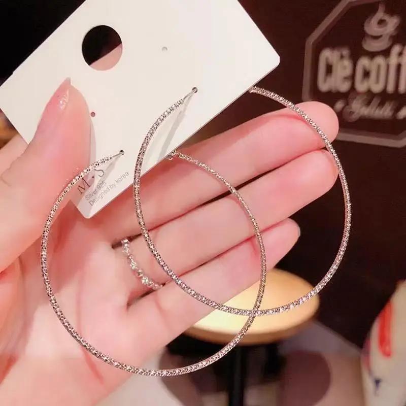 New Trend Simulation Pearl Long Earrings Women's Flower Rhinestone Wedding Pendant Earrings Fashion Korean Jewelry Earrings