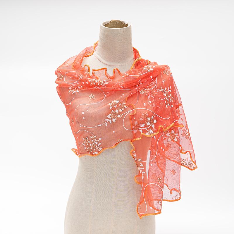 Printed Spliced Scarf Women's Fashion Lace Scarf Fashionable and Versatile