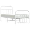 VidaXL Metal Bed Frame with Headboard-Footboard White 90x200 Cm 352638