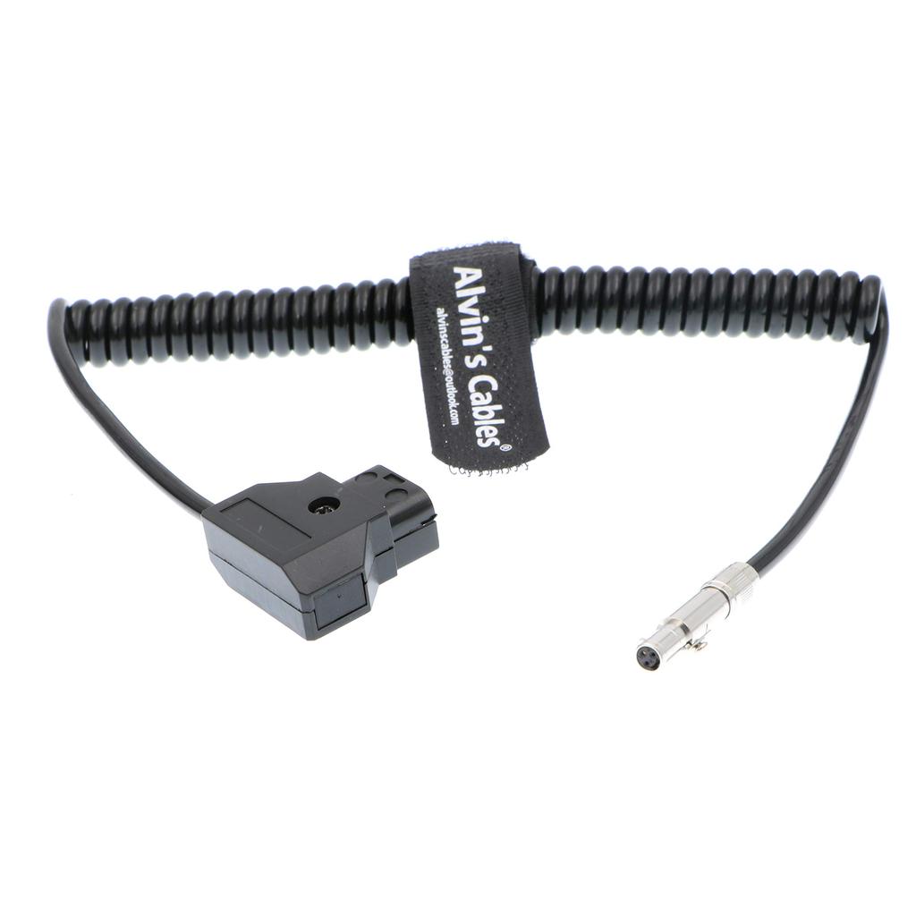 Alvin's Cables Odyssey 7 7q Monitor Coiled Power Cable, Original NSC3F 3-pin To D-tap P-tap