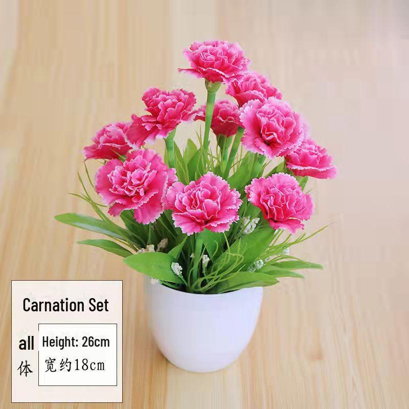 Decorative Small Artificial Potted Flowers Set for Home and Living Room Decor