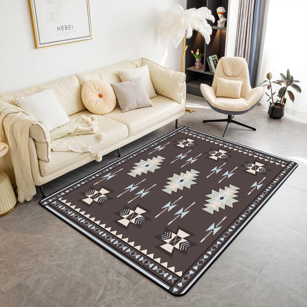 Western Aztec Living Room Rug Exotic Nordic Style Bohemian Floor Mat Ethnic Tribal Arrow Doormat Country Retro Geometric Carpet