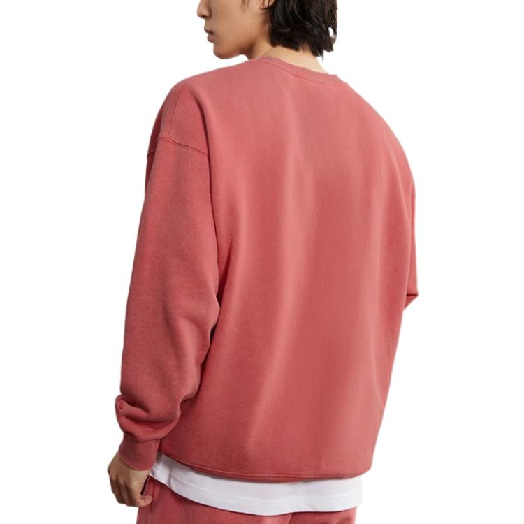 Li Ning Serie Estilo de Vida Deportivo Sudadera con Capucha de Manga Larga de Color Sólido y Corte Holgado Unisex hoodies Crimson AWDS065-3