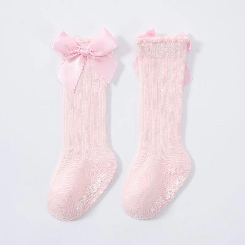 Baby Girl Mid-Calf Bowknot Socks - Red Infant Spring/Autumn Collection
