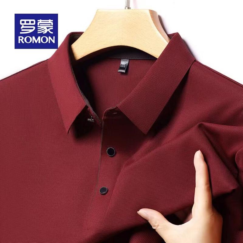ROMON Men's High-Quality Long Sleeve Polo Shirt