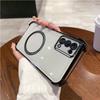 Case for OPPO Reno5 Pro 5G,Reno5 4G/5G Clear Magnetic Casing Electroplated Lens Frame Phone Cover