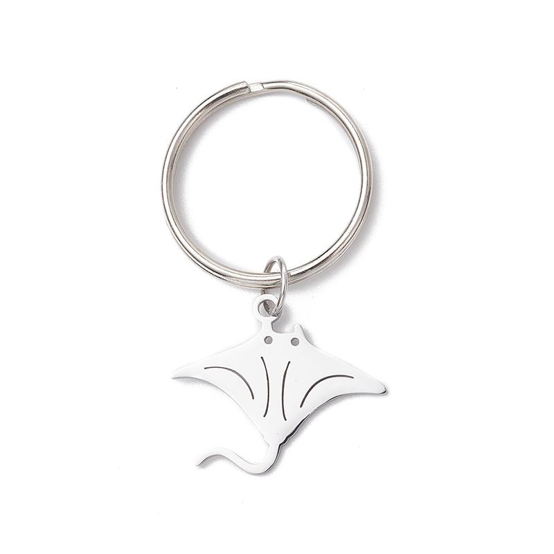 Sea Ocean Whale Pendant Stainless Steel Charms Keychains Accessories Trendy Jewelry Keyrings For Women Girl Decor Kids Gifts