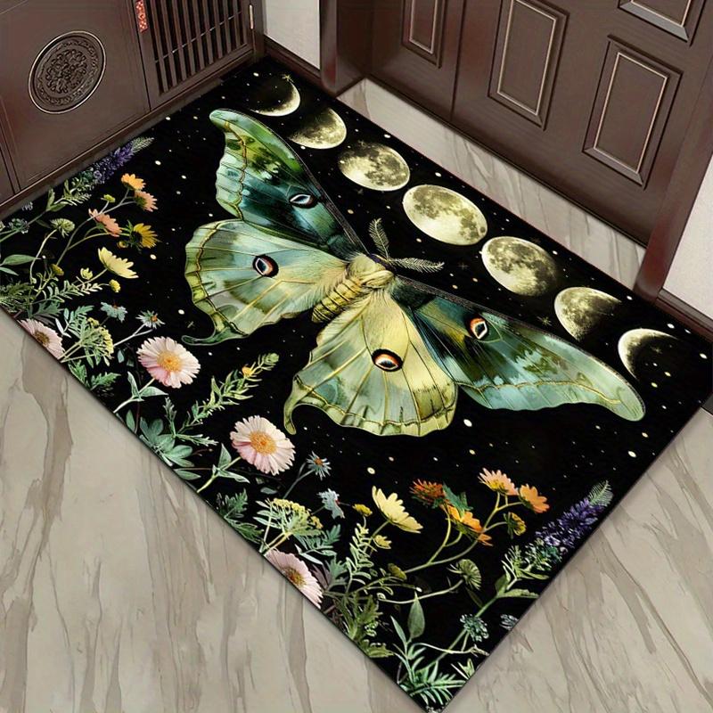 

Festive 3D Luna Moth Printed Carpet - Rectangle Rug for Living Room, Bedroom, Kitchen, and Entryway - Non-slip, Machine Washable 50x80cm